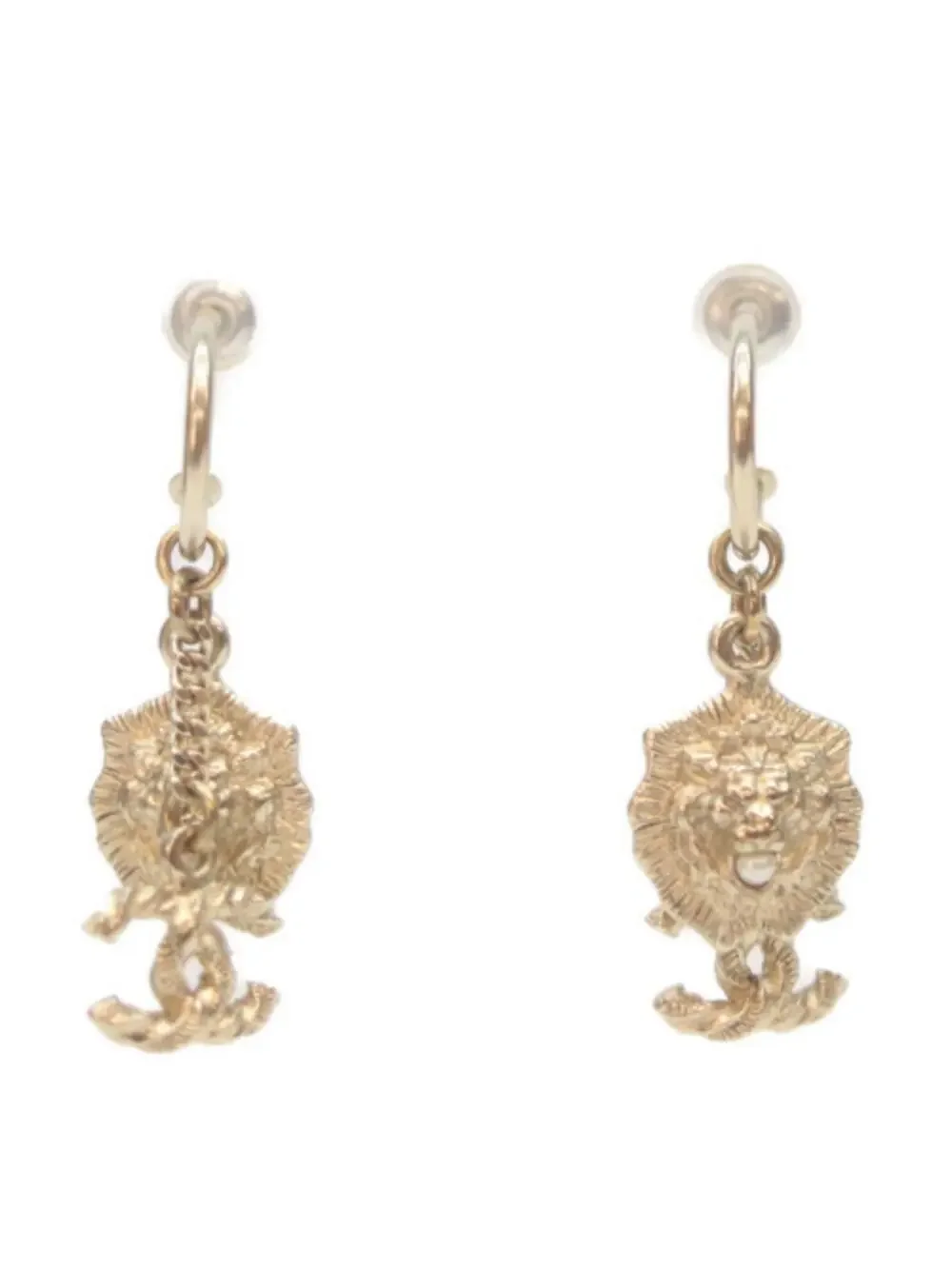Chanel Cc Logo Hoop Earrings Gold-Tone #288069C11B